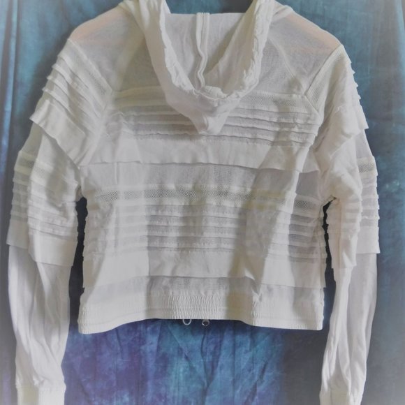 FREE PEOPLE NEW Pippa White Ruffle Double ZIP Jacket S - Picture 3 of 7